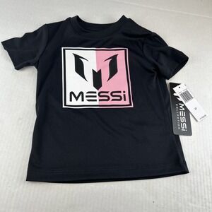 Messi‎ Collection Girls 2T Brand New Moisture Wicking Shirt Black Pink 692
